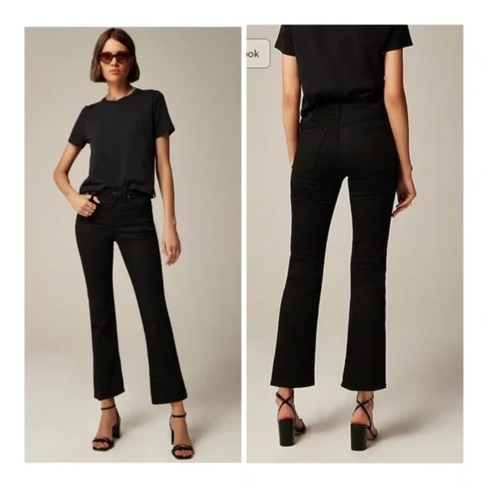 NEW J. Crew Women's Black Mid-Rise Kickout Super-Stretch Classic Preppy Jeans 23